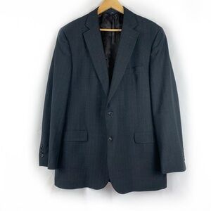 Brooks Brothers "346" Two Button Wool Blazer Jacket in Gray Pinstripe